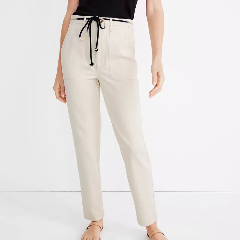 Straight leg crop cotton pant size 24 madewell Emmet style 00